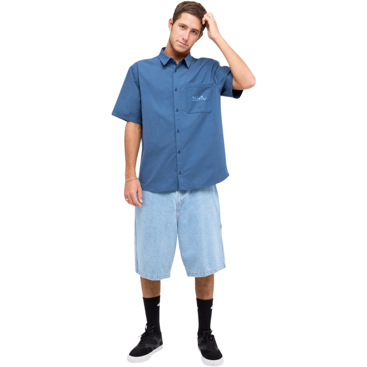 2026 Quiksilver Mens YG Lithium Shirt EQYWT04701 - Dark Denim